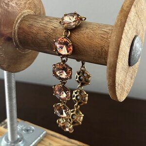 Stella & Dot Amelie Peach Gold Tone Glass Stone Bracelet Adjustable